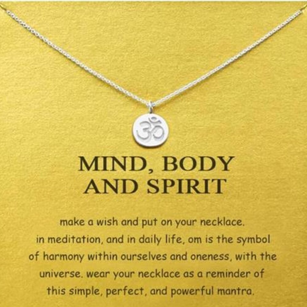Om Symbol Necklace – “Mind, Body and Spirit” Harmony Jewelry Meditation